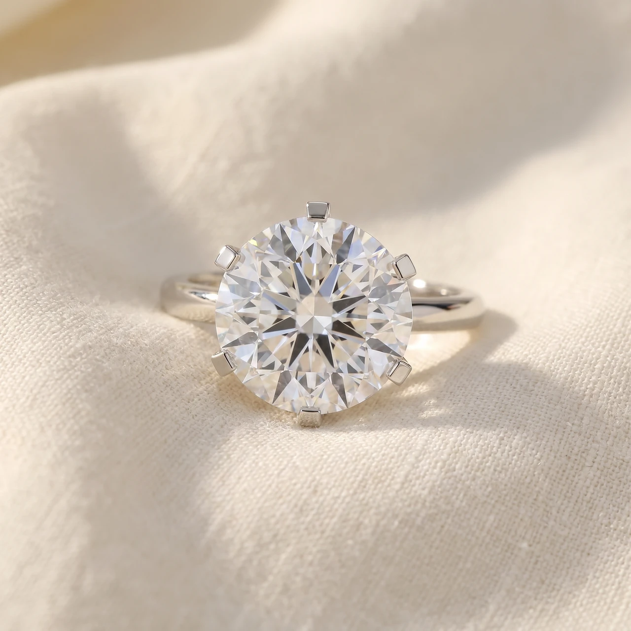 Certified 6Ct Diamond Engagement Ring Solitaire 14k Gold Lab Grown (F-G, VS2-SI1)