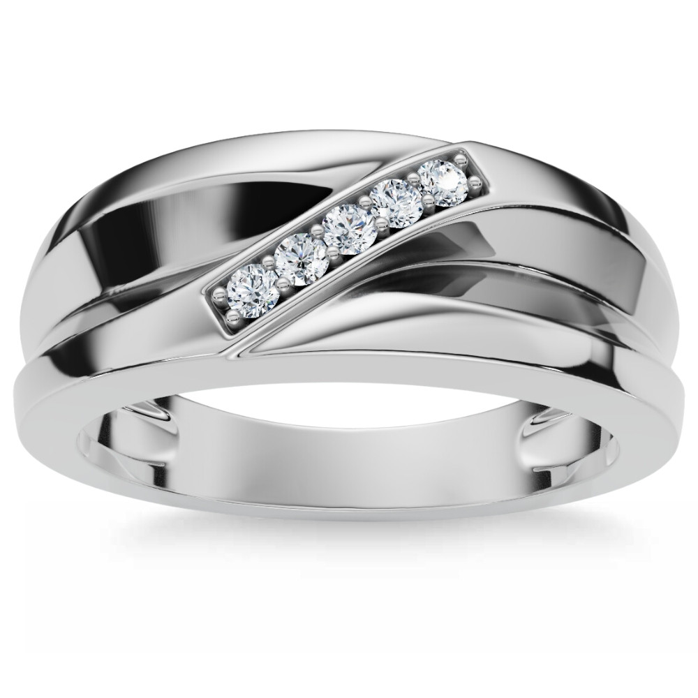 Men's Diamond Wedding Ring Lab Grown 10k Gold (F-G, VS)