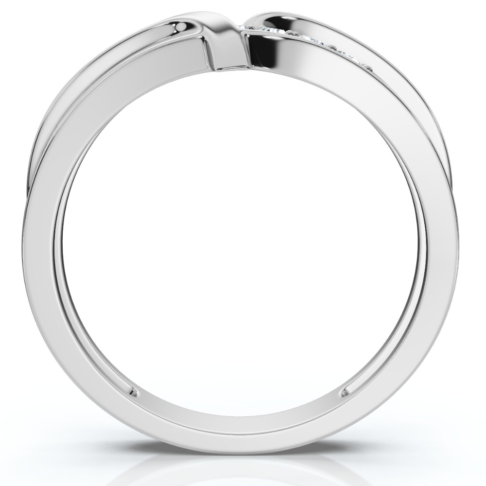 Men's Diamond Curve Polished Wedding Ring Lab Grown 10k Gold (F-G, VS)