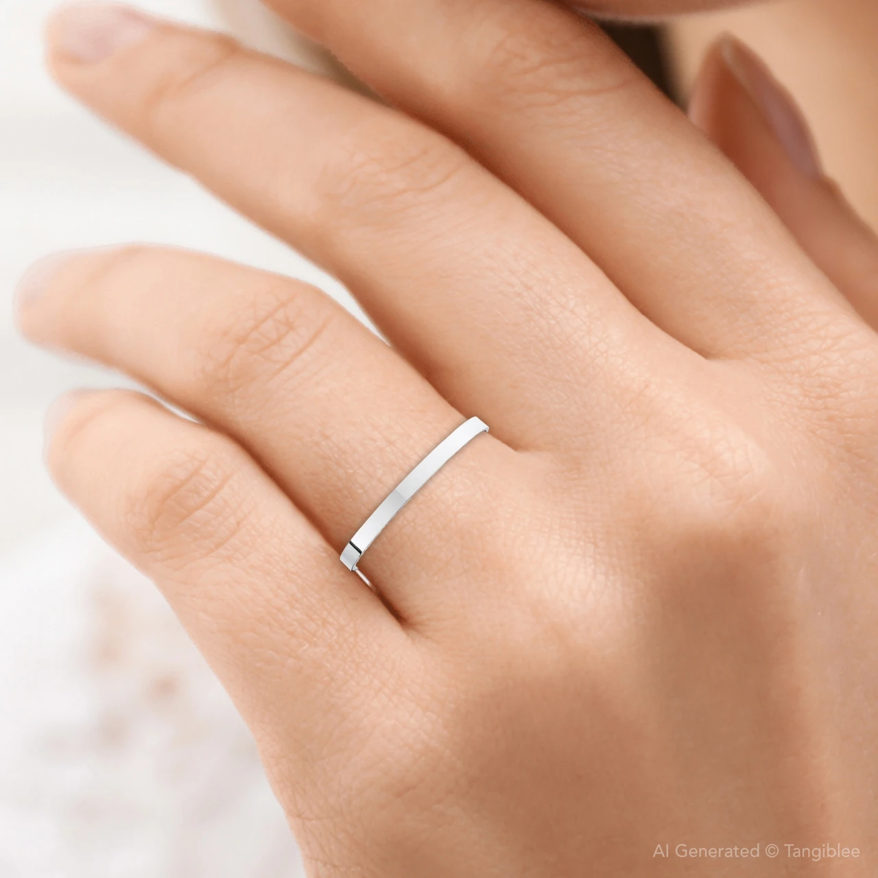 2mm Flat High Polished Wedding Band 950 Platinum