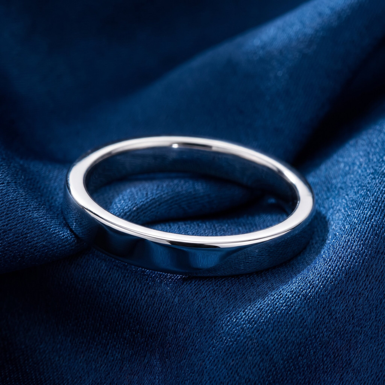 2mm Flat High Polished Wedding Band 950 Platinum