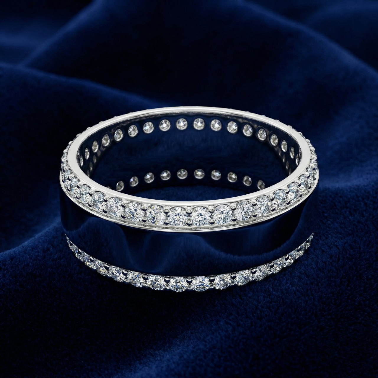 Men's 1Ct Diamond Wedding Ring 8MM 14k Gold Polished Band Lab Grown (F-G, VS)