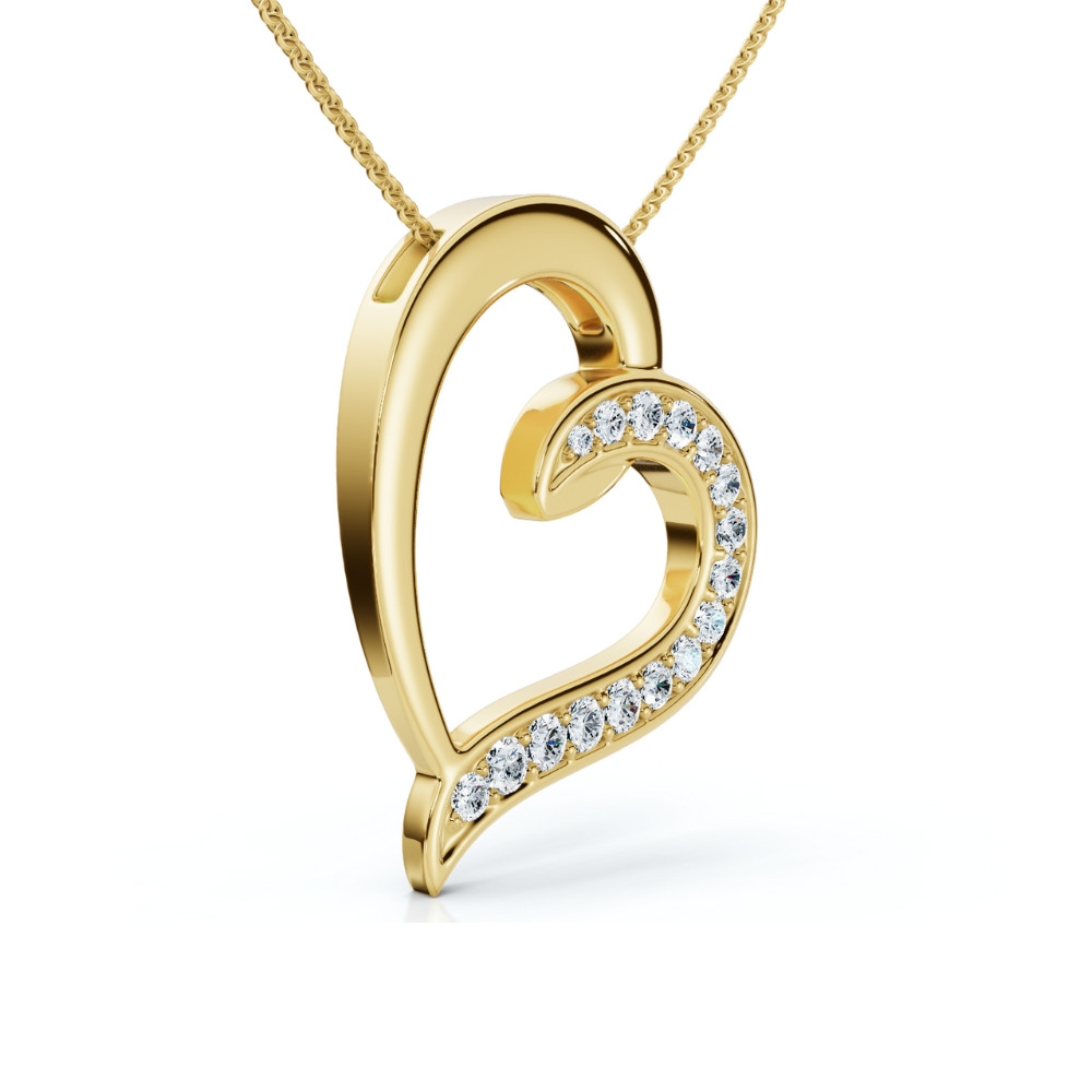 1/2ct Diamond Heart Pendant Gold 18" Necklace Lab Grown (F-G, VS)