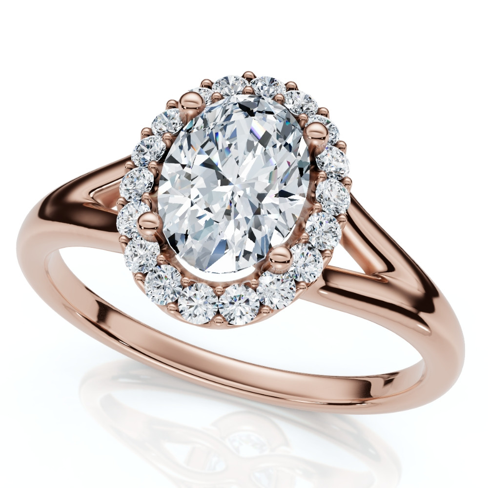1 1/5Ct Oval Diamond Halo Engagement Ring 14k Gold Lab Grown (F-G, VS)