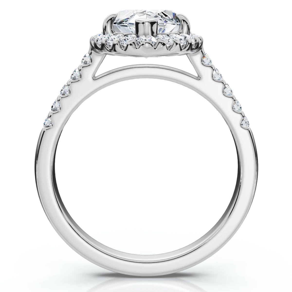 1 3/8ct Marquise Halo Diamond Ring 14K White Gold (G-H, I1)