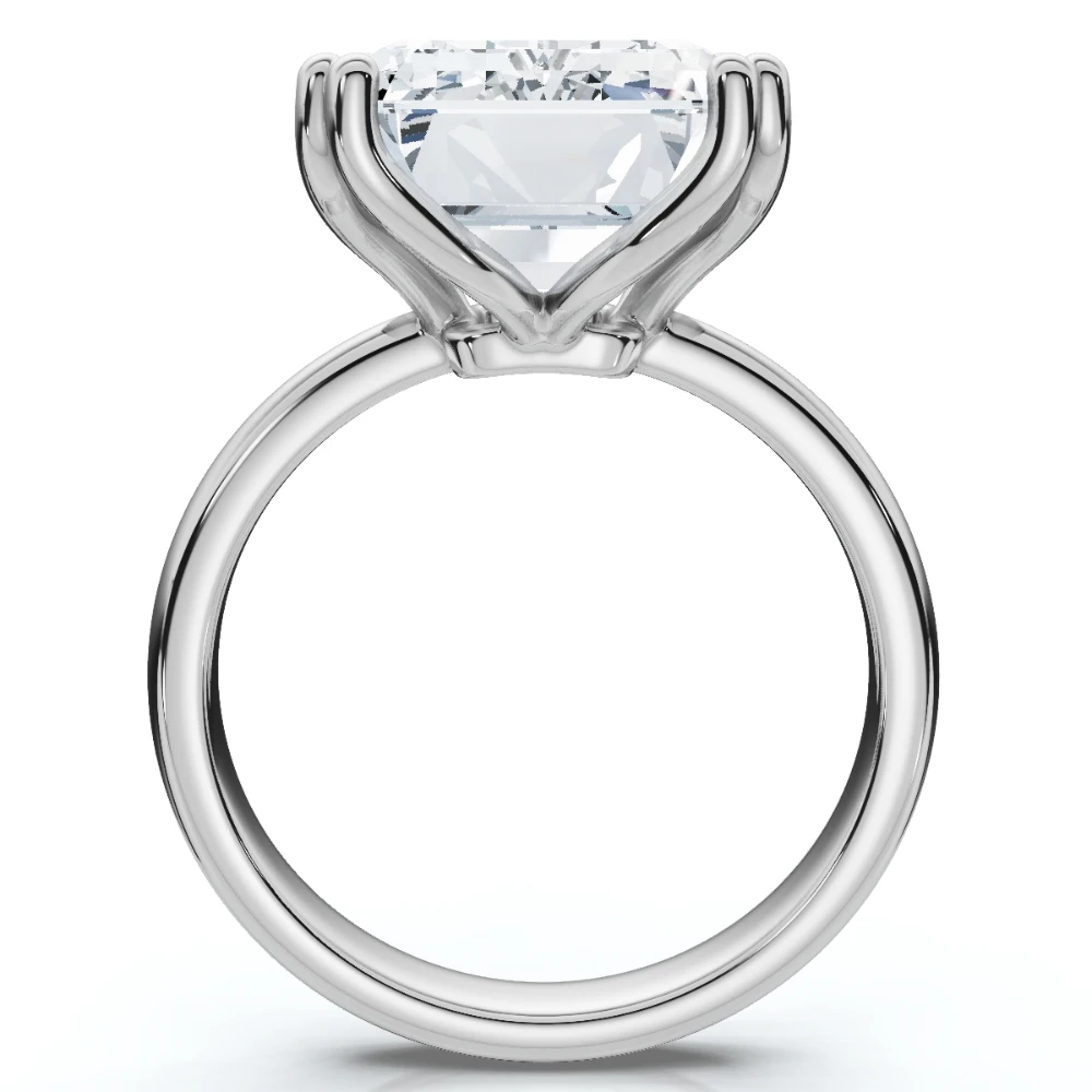 Certified 10Ct Emerald Cut Diamond Solitaire Engagement Ring 14k Gold Lab Grown (F-G, VS)