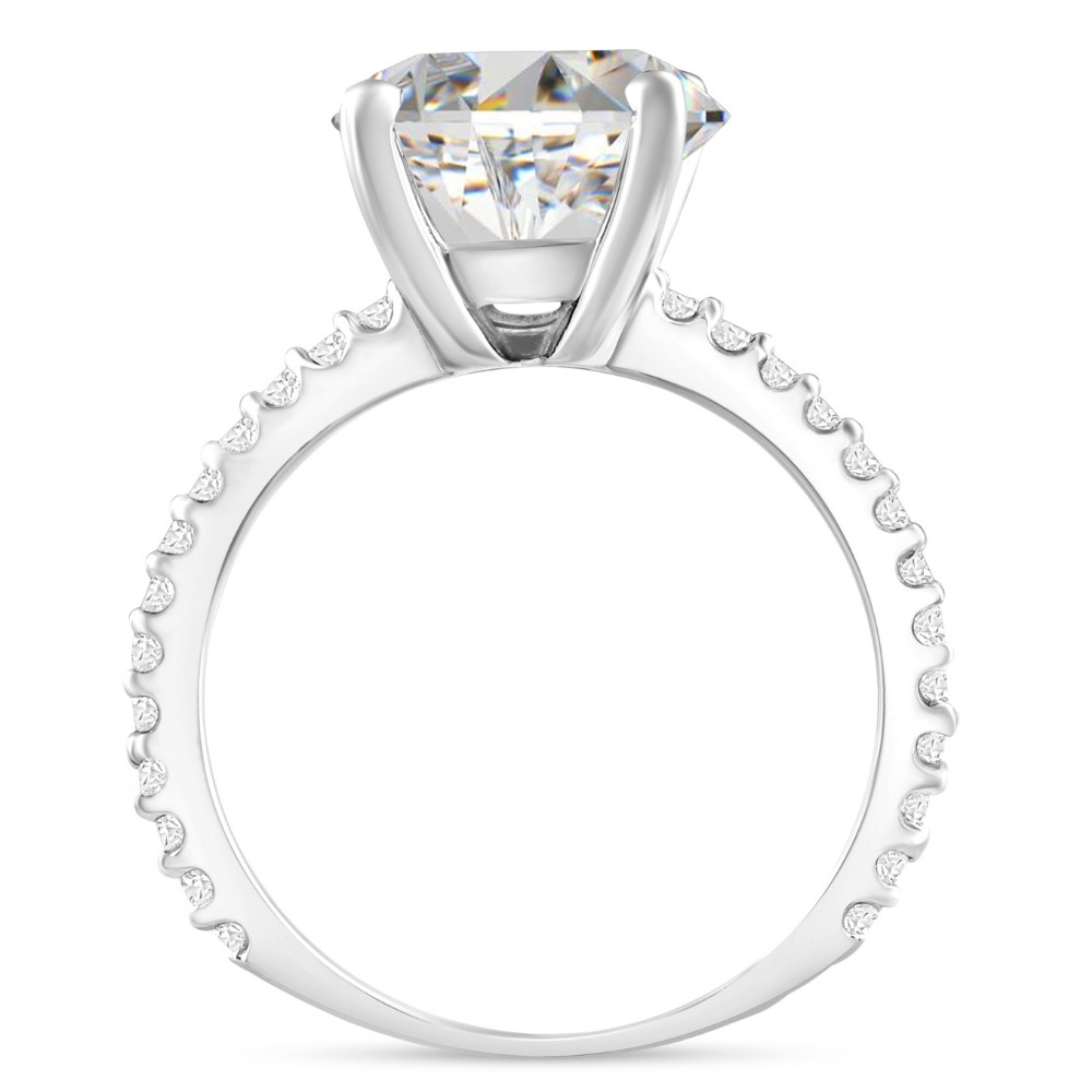 3 Carat Diamond Engagement Solitaire Ring 14K White Gold Lab Grown Round Cut (G-H, SI)