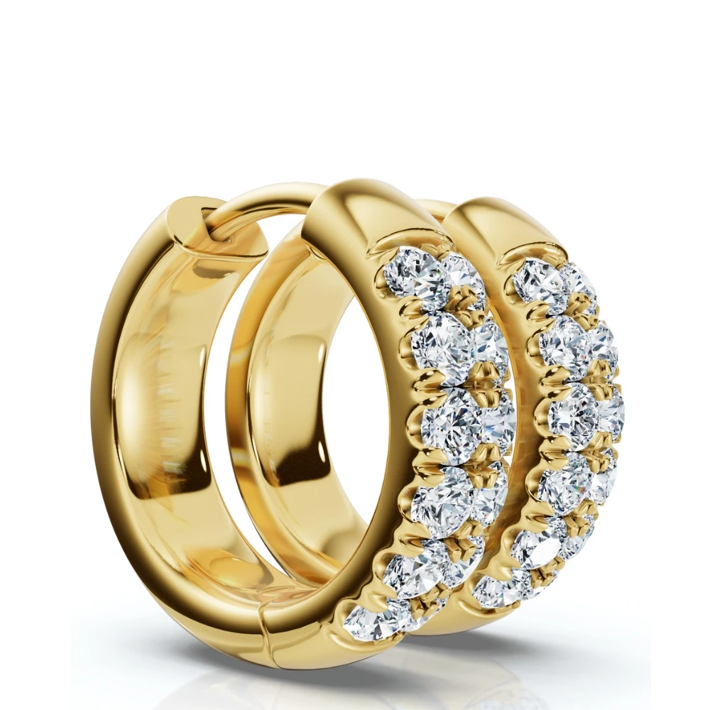 5/8Ct Diamond Hoops 10k Gold Earrings Lab Grown 1/2" tall (F-G, VS)