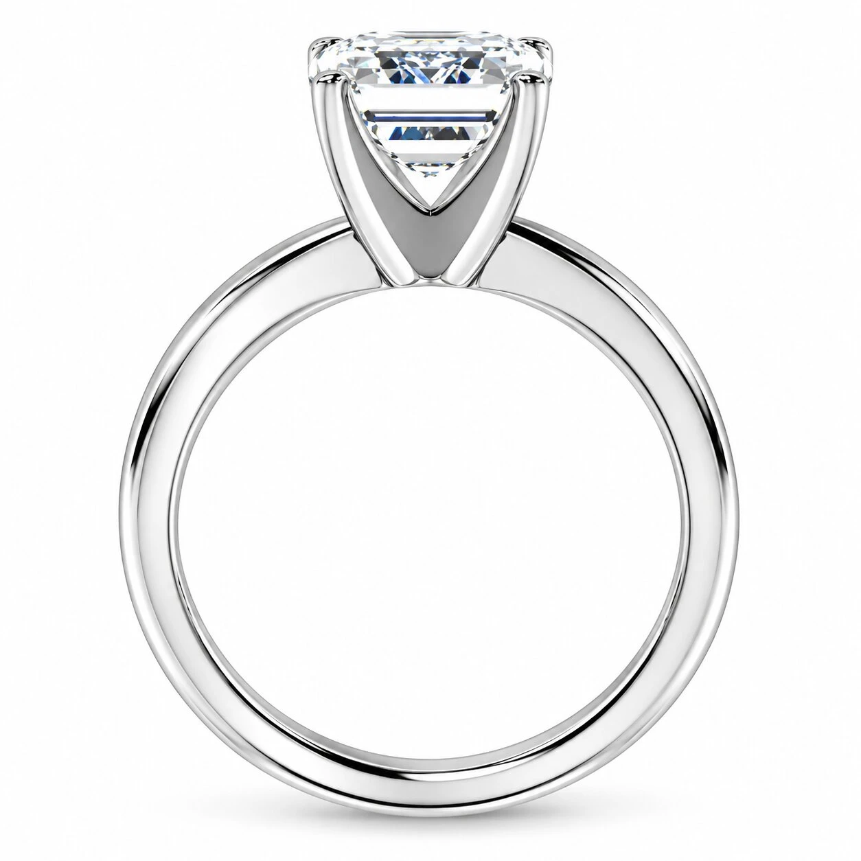 3.00Ct Platinum Certified Lab Grown Emerald Cut Diamond Engagement Ring (F-G, VS2-SI1)