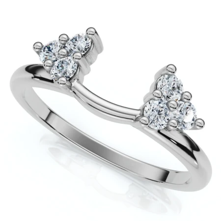 1/4Ct 6-Prong Diamond Guard Enhancer Insert Ring 14k Gold Lab Grown (F-G, VS)