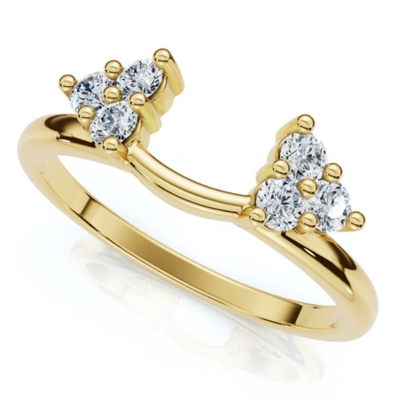 1/4Ct 6-Prong Diamond Guard Enhancer Insert Ring 14k Gold Lab Grown (F-G, VS)