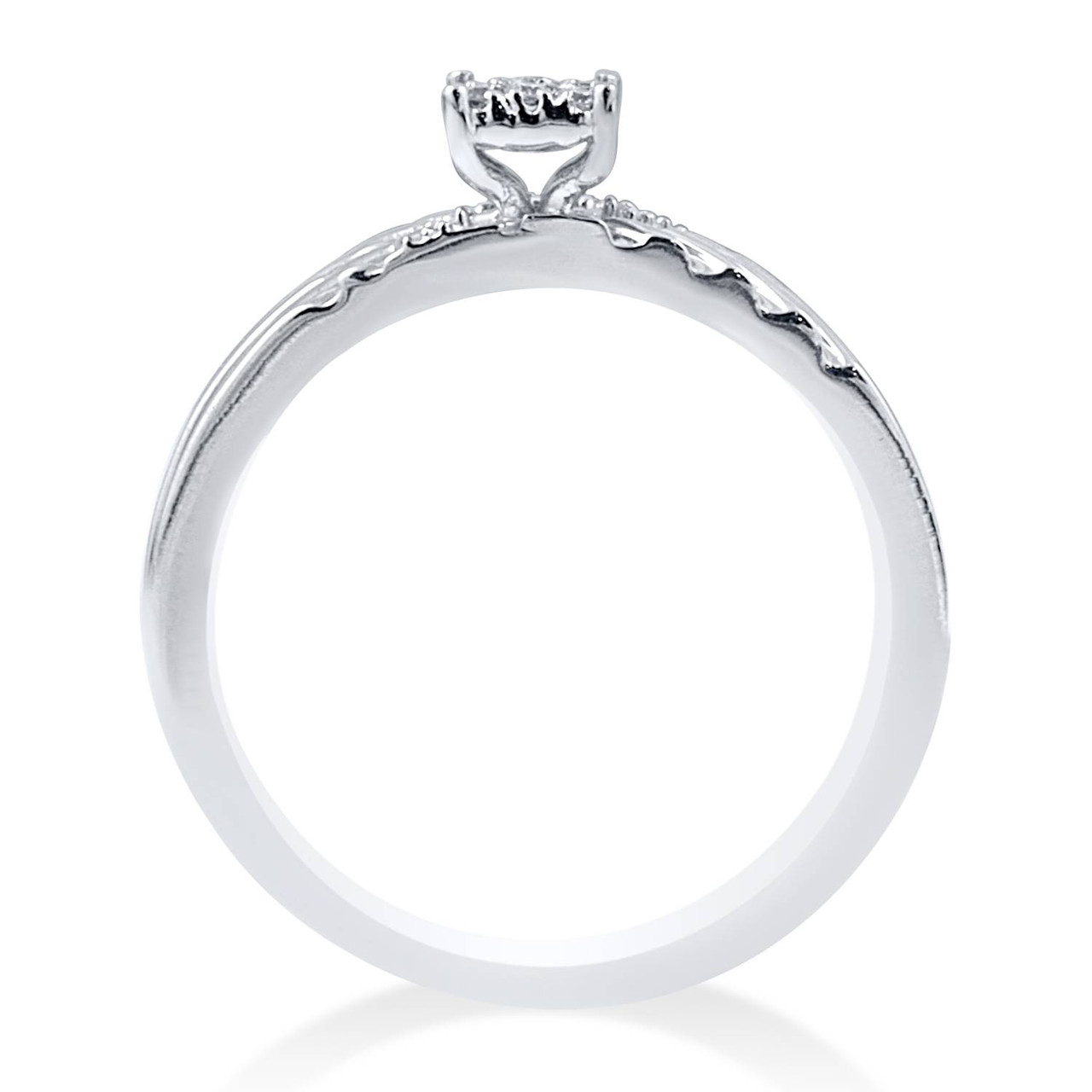 1/4ct Diamond Engagement Matching Wedding Ring Set 14K White Gold (G-H, I2-I3)