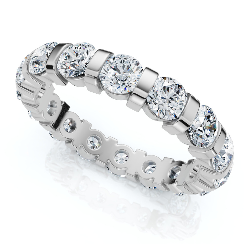 2 1/3Ct Bar Set Diamond Lab Grown Eternity Ring 14k Gold (F-G, VS)