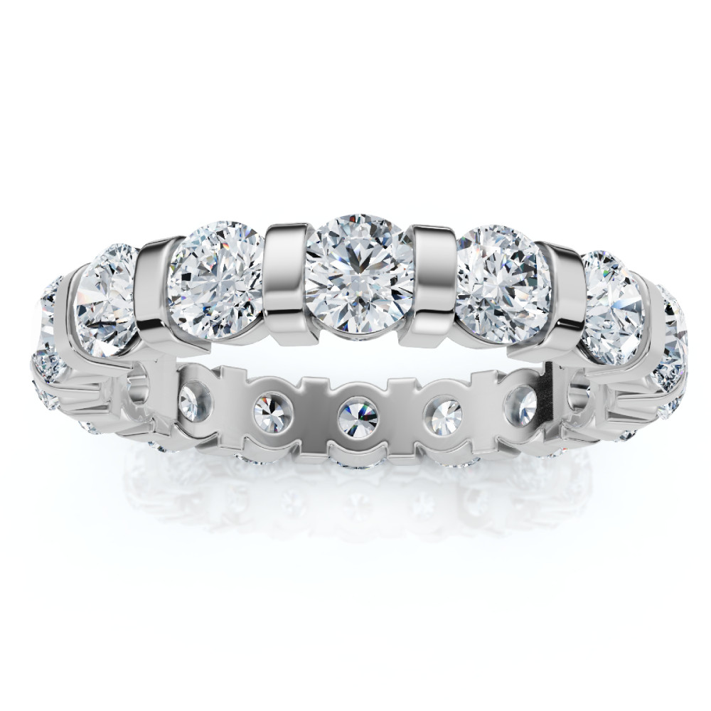 2 1/3Ct Bar Set Diamond Lab Grown Eternity Ring 14k Gold (F-G, VS)