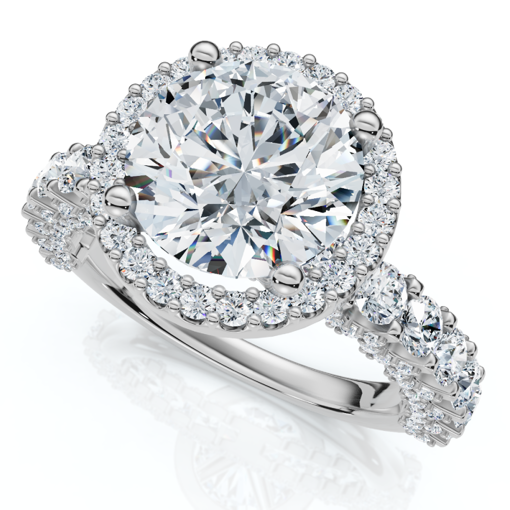 Certified 3 1/5Ct Pave Diamond Engagement Ring 14k Gold Lab Grown (F-G, VS)