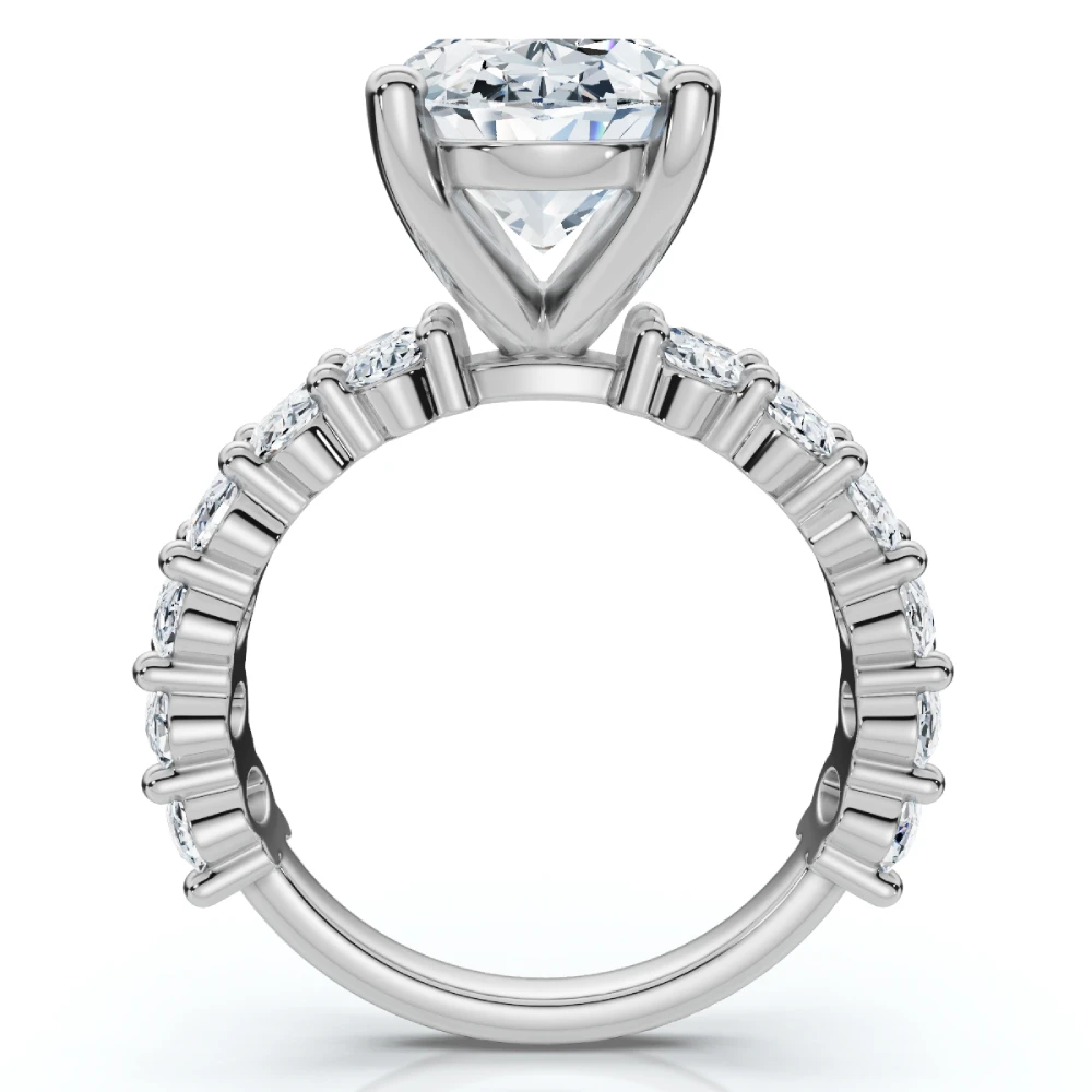 Certified 6Ct Oval Diamond Engagement Ring 14k Gold Lab Grown (F-G, VS)