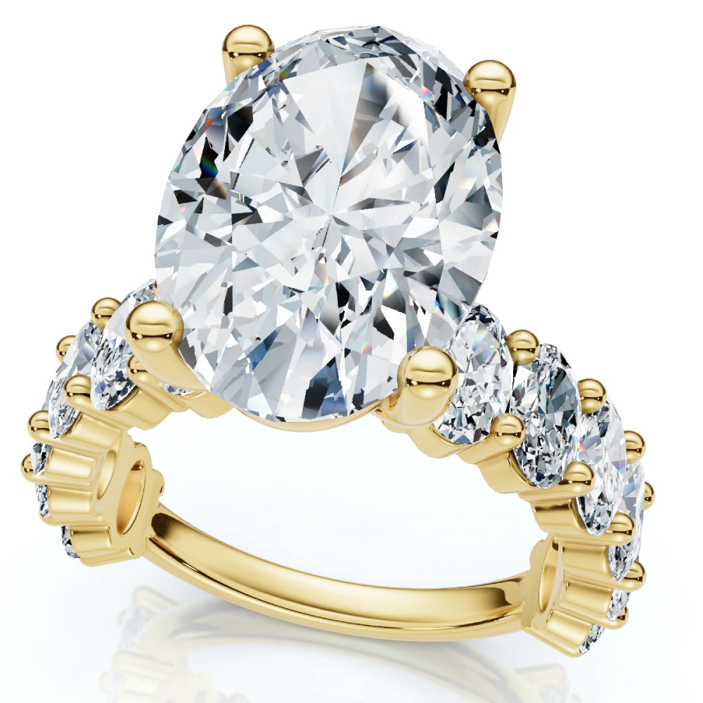Certified 6Ct Oval Diamond Engagement Ring 14k Gold Lab Grown (F-G, VS)