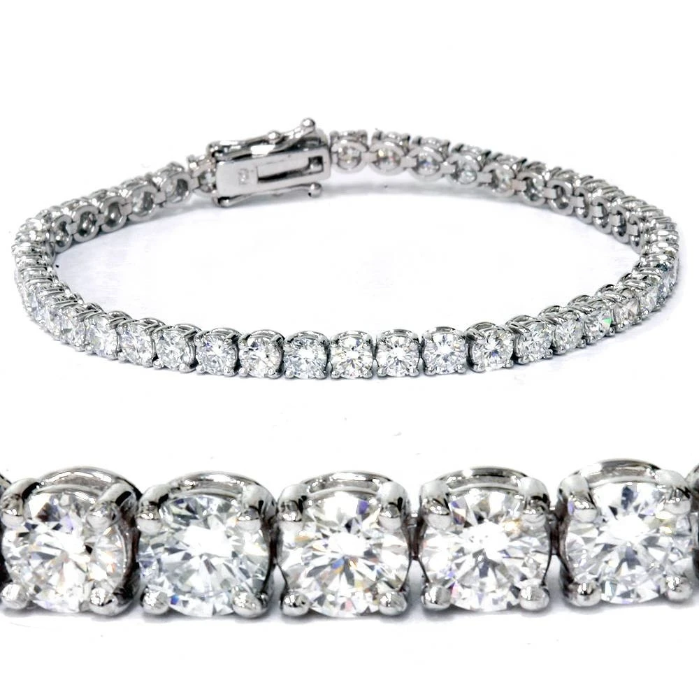 7 TCW 14k White Gold Diamond Round Cut Tennis Bracelet (F-G, VS)