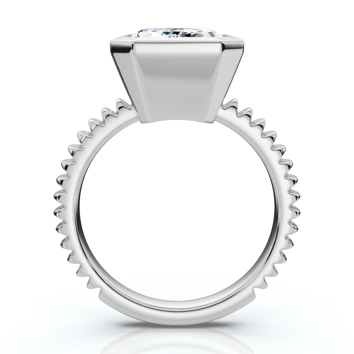 Certified 4Ct Bezel Solitaire Diamond Engagement Ring 14k Gold Lab Grown (F-G, VS)