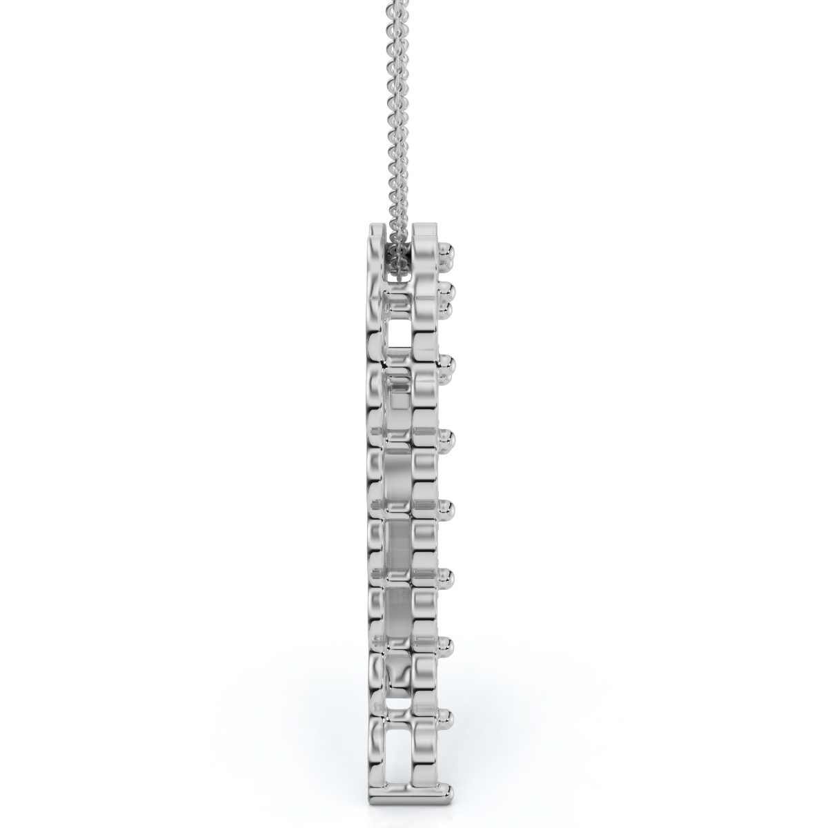 Diamond Heart Pendant Gold Necklace Lab Grown 18" (F-G, VS)