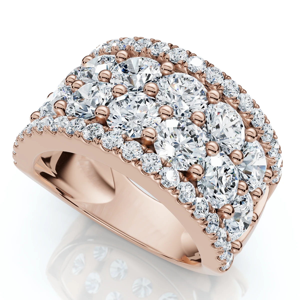 3 1/2Ct Diamond Wedding 11mm Wide Anniversary Ring 14k Gold Lab Grown (E-F, VS)