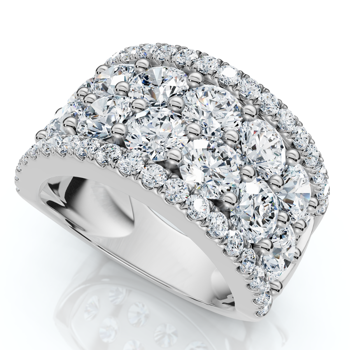 3 1/2Ct Diamond Wedding 11mm Wide Anniversary Ring 14k Gold Lab Grown (E-F, VS)