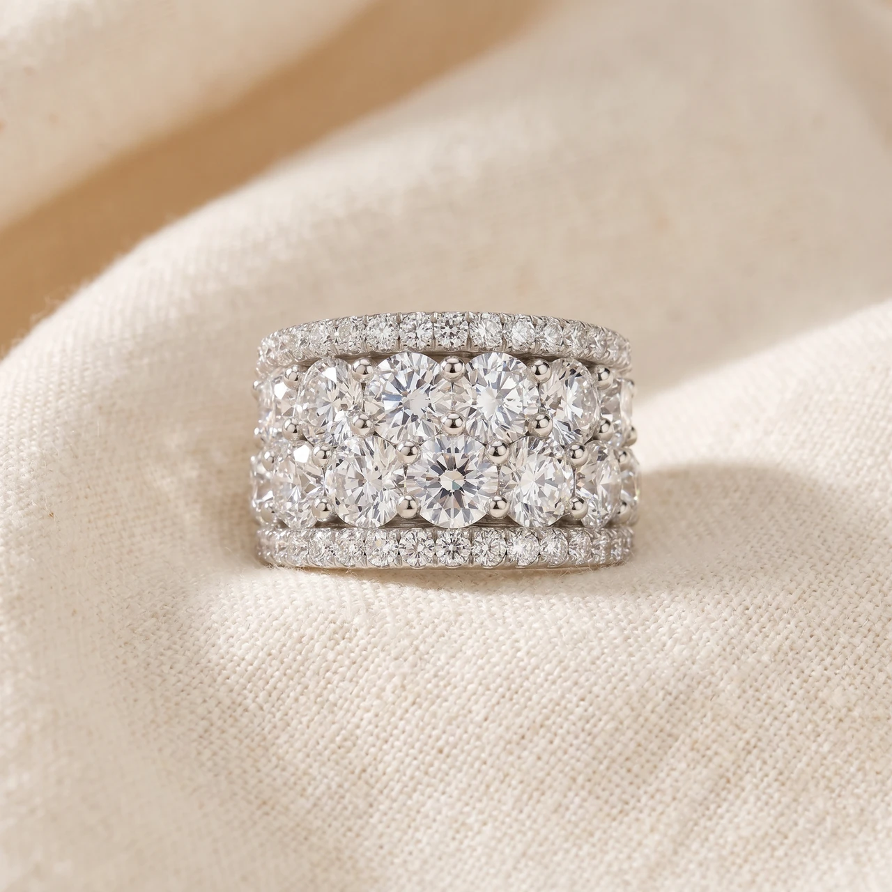 3 1/2Ct Diamond Wedding 11mm Wide Anniversary Ring 14k Gold Lab Grown (E-F, VS)
