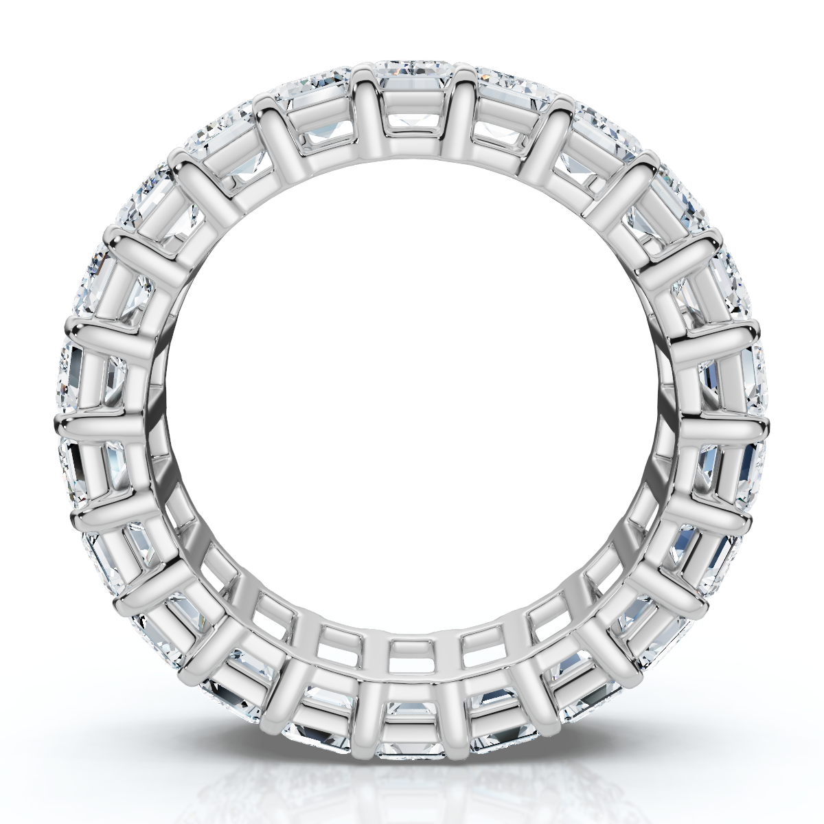 6Ct Emerald Cut Diamond Eternity Ring 14k Gold or Platinum Lab Grown (E-F, VS)