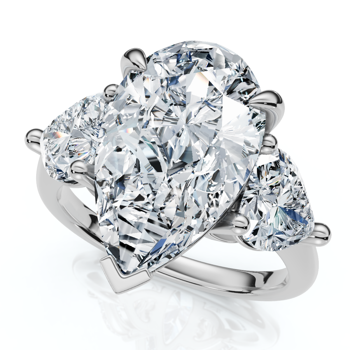 5 1/2Ct Pear & Heart Certified Diamond Engagement Ring Lab Grown (F-G, VS)