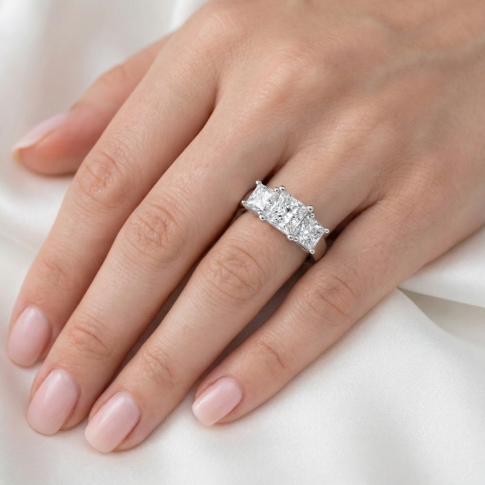 2Ct Princess Cut Diamond Engagement Ring 14k White Gold Lab Grown (F-G, VS)