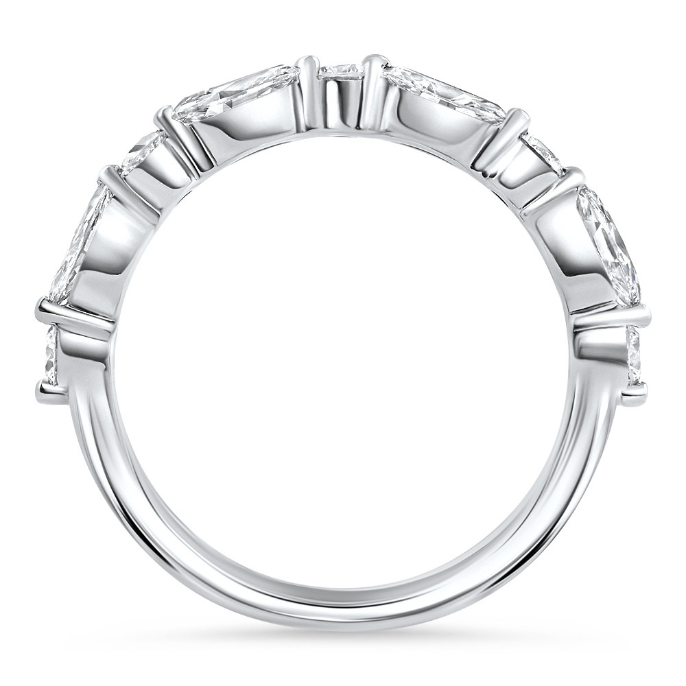 .90Ct Marquise Curved Diamond Wedding Ring 14k Gold or Platinum Lab Grown (F-G, VS)