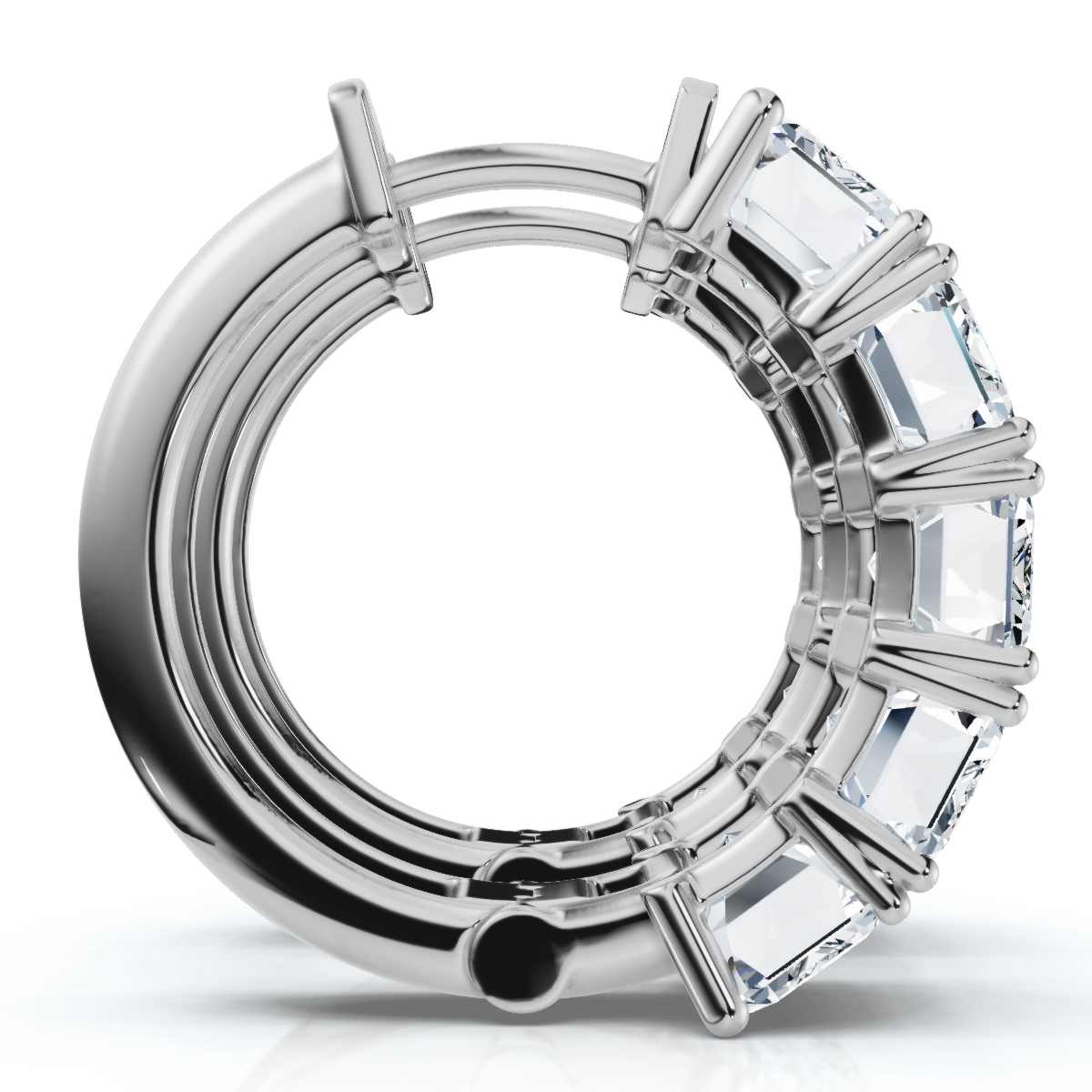 6Ct Emerald Cut Diamond Hoops 14k Gold Lab Grown Earrings (F-G, VS)