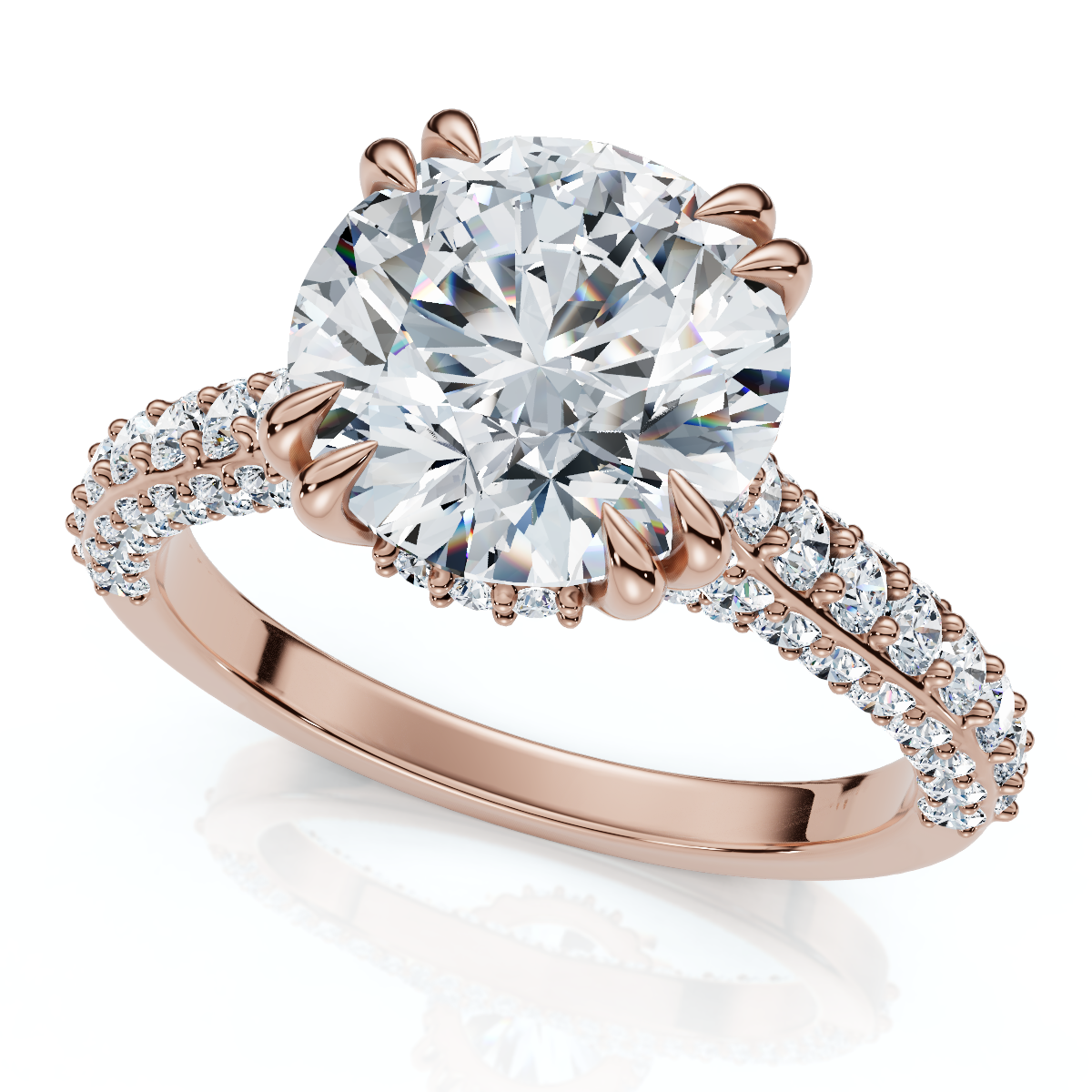 Certified 2 3/4Ct Diamond Engagement Ring 14k Gold Lab Grown (F-G, VS)