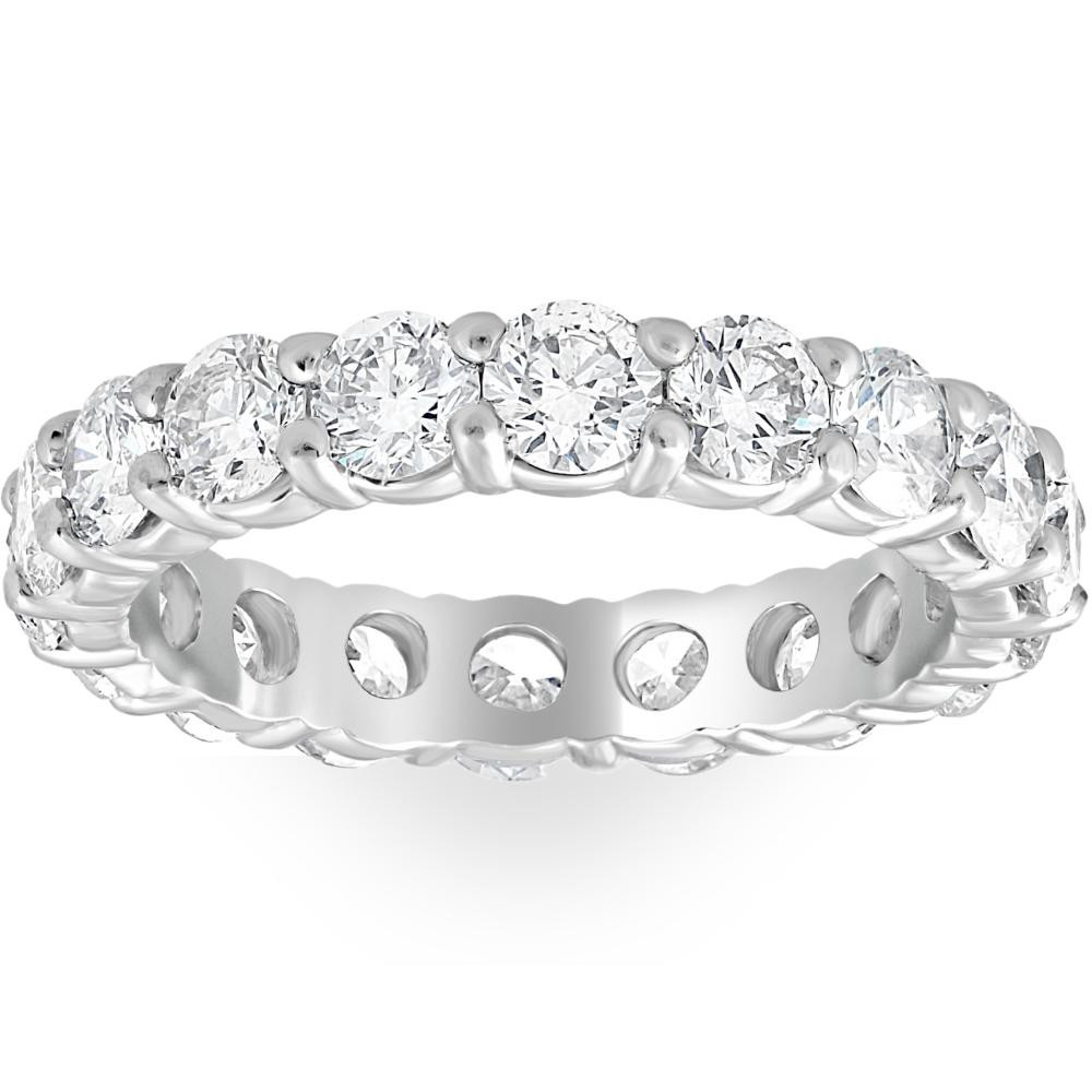 950 Platinum 2ct Diamond Eternity Wedding Ring Lab Grown Band (F-G, VS)