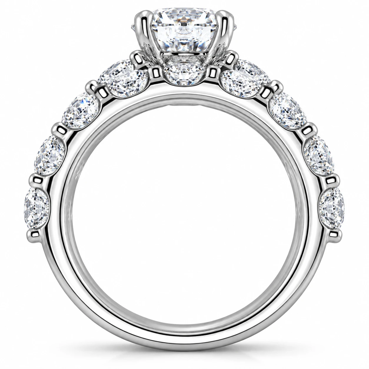 Certified 6ct Diamond Engagement Wedding Ring Set 14K White Gold Lab Grown (G-H, VS)