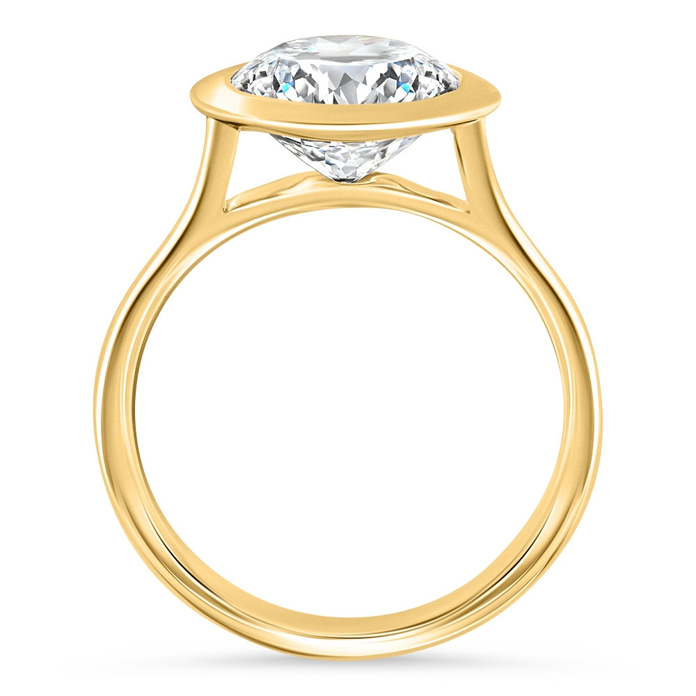 Certified 3.02Ct Portuguese Cut Bezel Diamond Engagement Ring Gold Lab Grown (F-G, VVS)