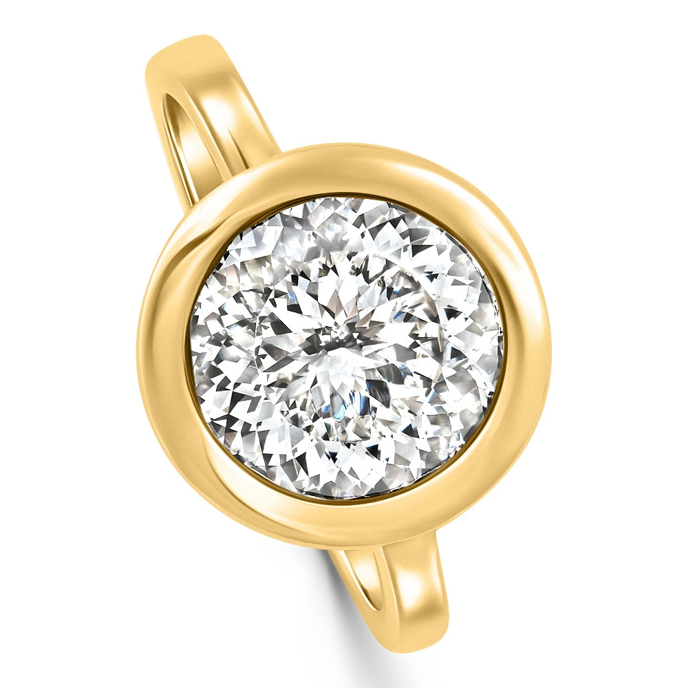 Certified 3.02Ct Portuguese Cut Bezel Diamond Engagement Ring Gold Lab Grown (F-G, VVS)