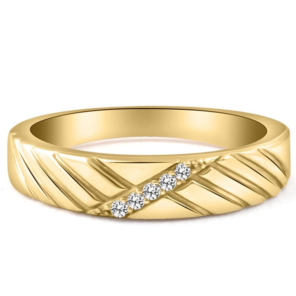 Mens Diamond Wedding Ring Yellow Gold (H-I, I2-I3)