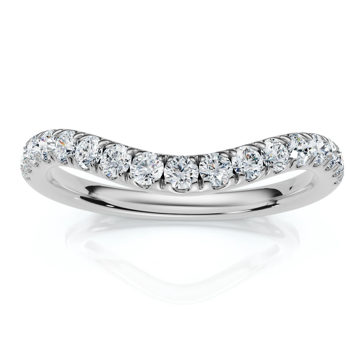 Curved Diamond Wedding Ring Enhanced 1/3Ct 14k Gold or Platinum Lab Grown (F-G, VS)