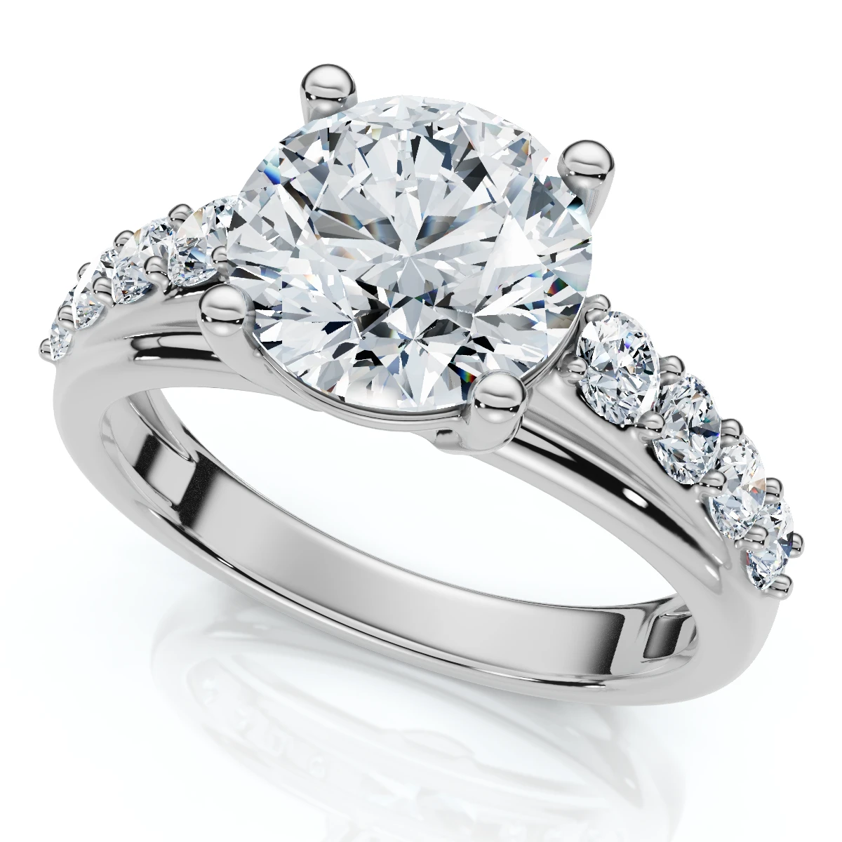 Certified 2 1/2Ct Diamond Engagement Wedding Ring Set 14k Gold Lab Grown (E-F, VS)