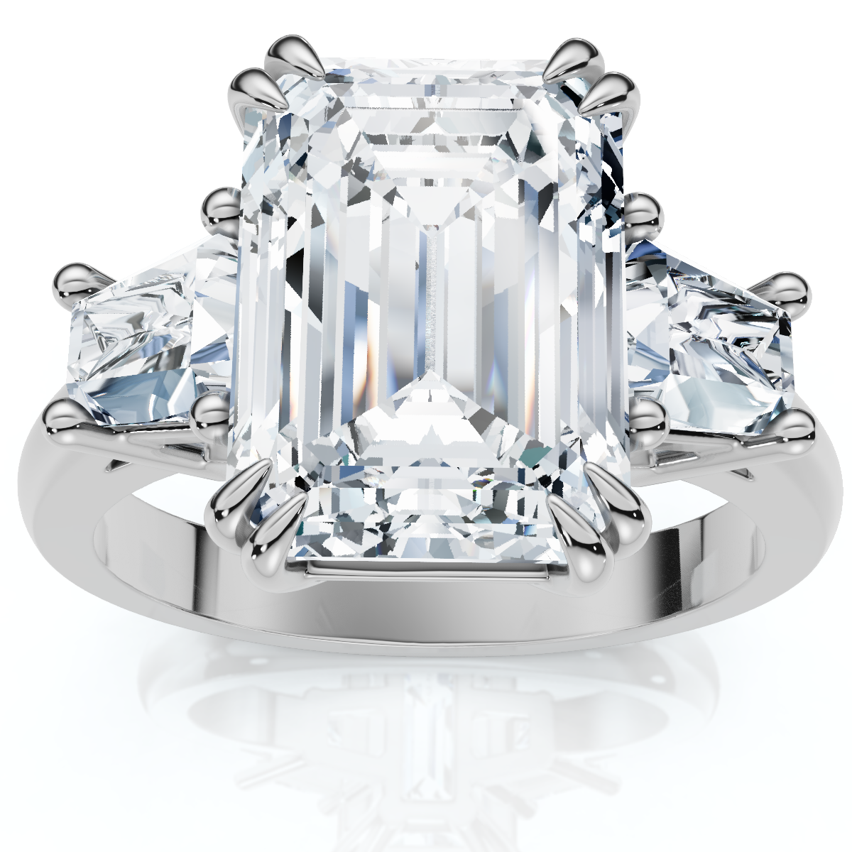 Certified 4.40Ct Emerald Diamond Engagement Ring 14k Gold or Platinum Lab Grown (E-F, VS)