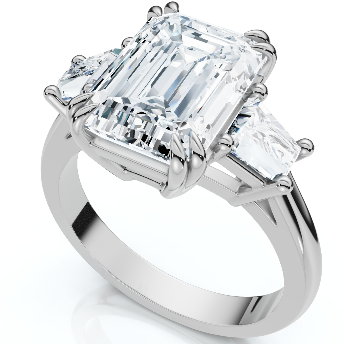 Certified 4.40Ct Emerald Diamond Engagement Ring 14k Gold or Platinum Lab Grown (E-F, VS)