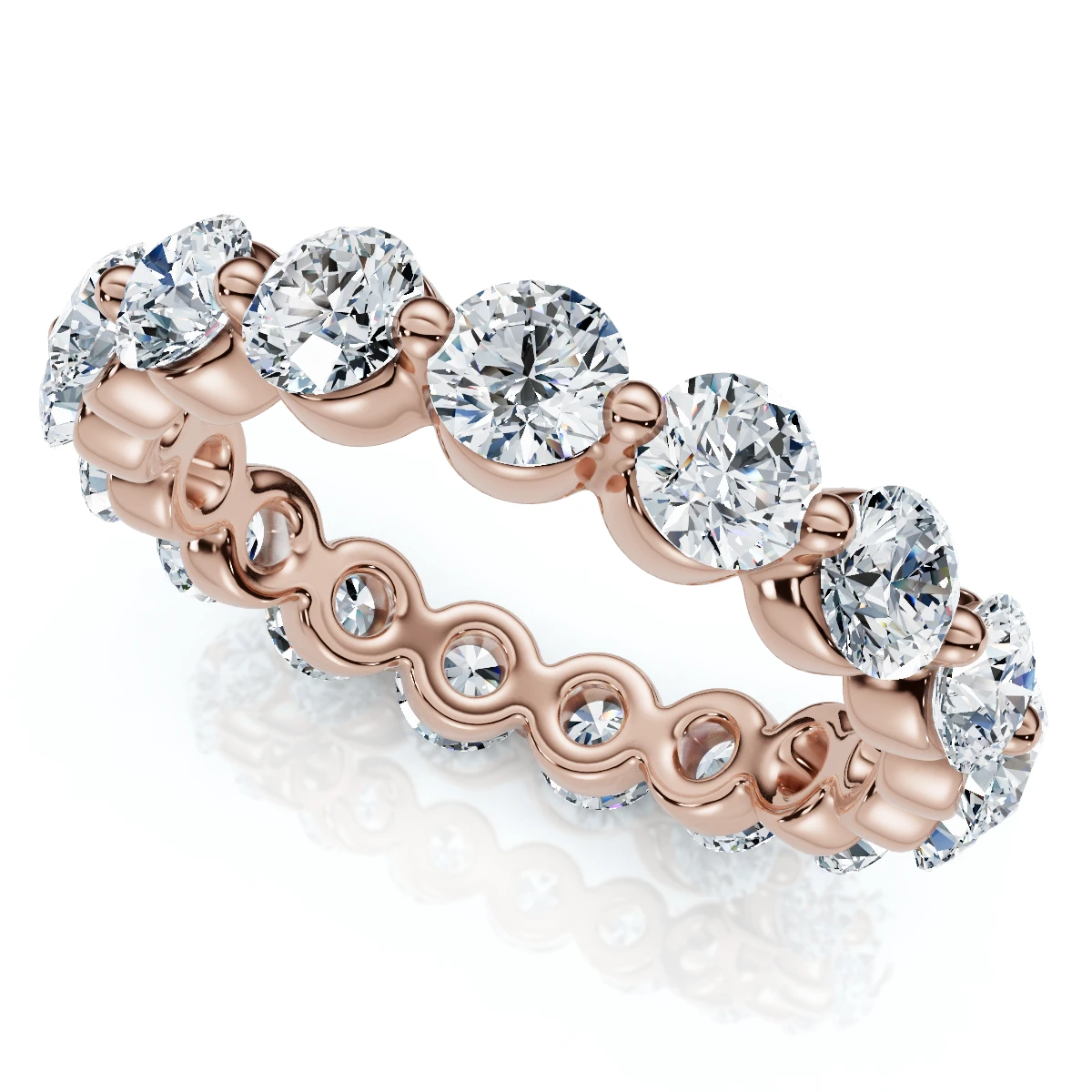 1 3/4Ct Single Prong Diamond Eternity Ring 14k Gold or Platinum Lab Grown (E-F, VS)