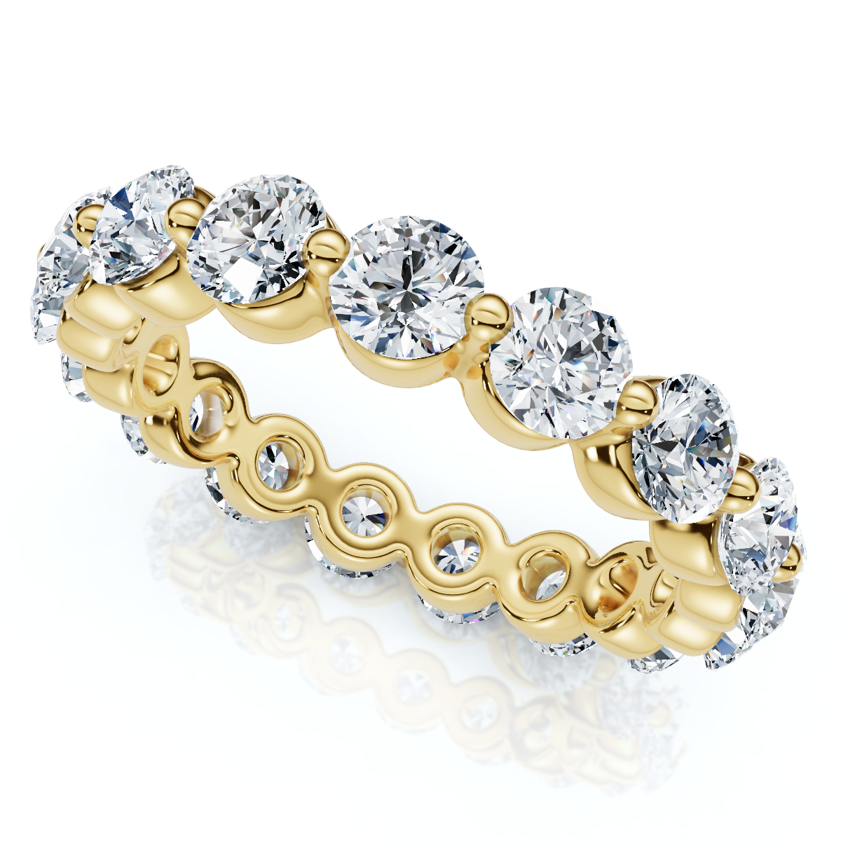 1 3/4Ct Single Prong Diamond Eternity Ring 14k Gold or Platinum Lab Grown (E-F, VS)