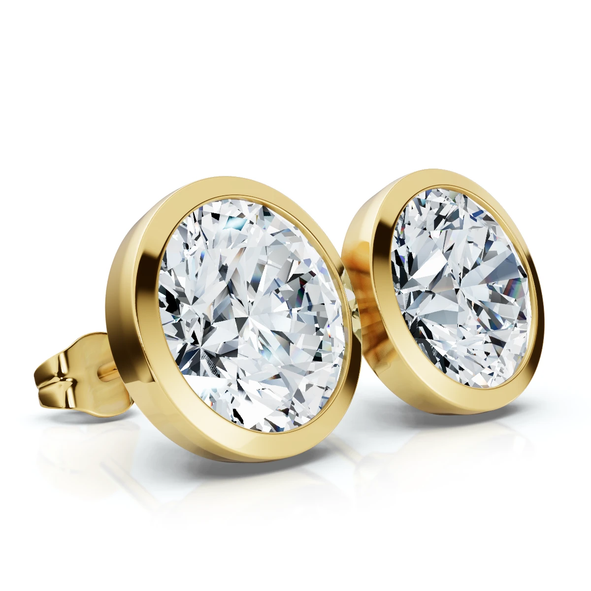 Certified 6Ct TW Martini Bezel Diamond Studs 14k Gold Lab Grown (F-G, VS)