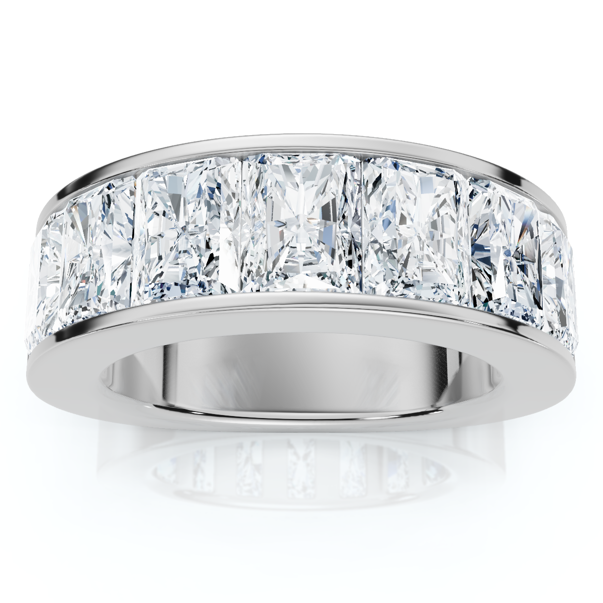7Ct Diamond Radiant Cut Men's Ring 14k Gold or Platinum (F-G, VS)