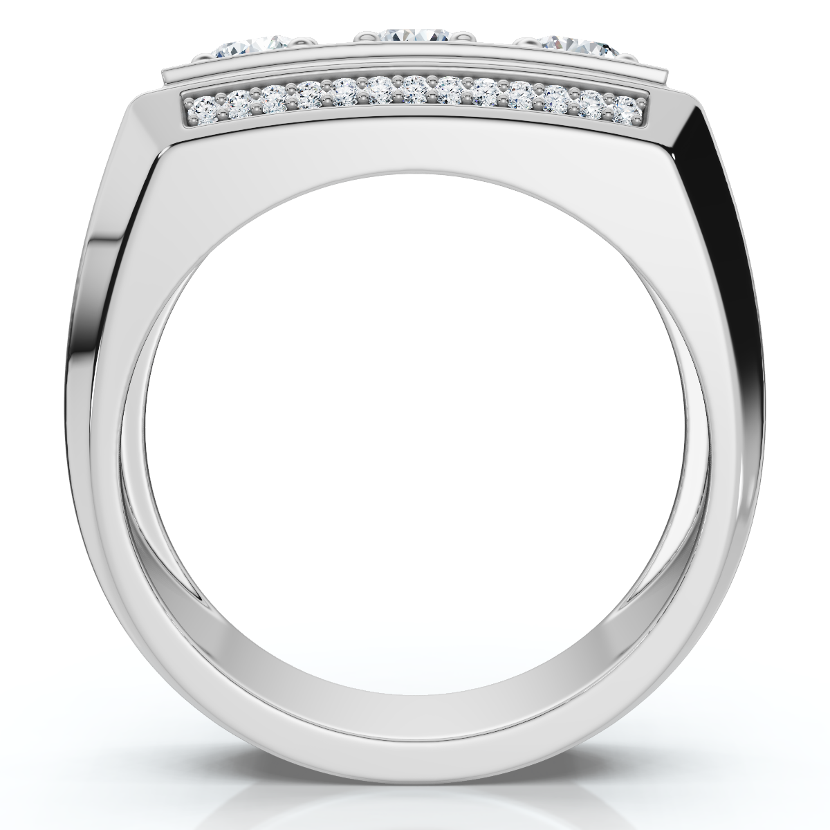 1Ct TW Men's Diamond Ring Lab Grown 14k Gold or Platinum (F-G, VS)