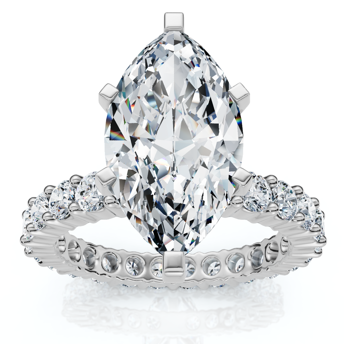 Certified 4.40Ct Marquise Eternity Engagement Ring 14k Gold or Pt Lab Grown (F-G, VS)