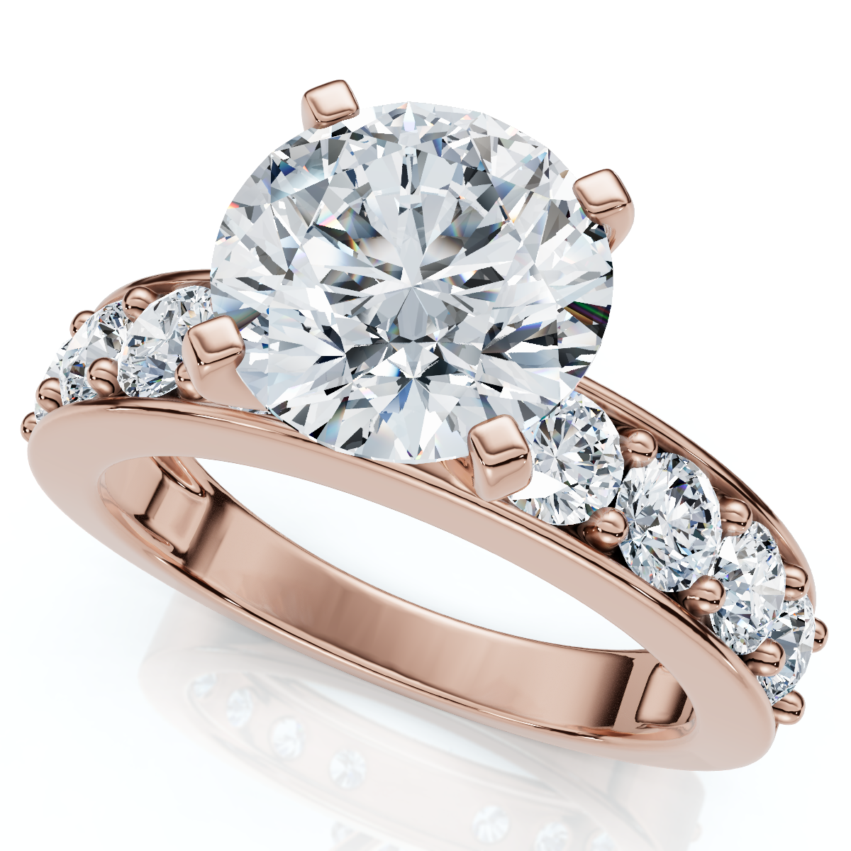 Certified 2.90Ct Round Diamond Engagement Ring 14k Gold or Platinum Lab Grown (F-G, VS)