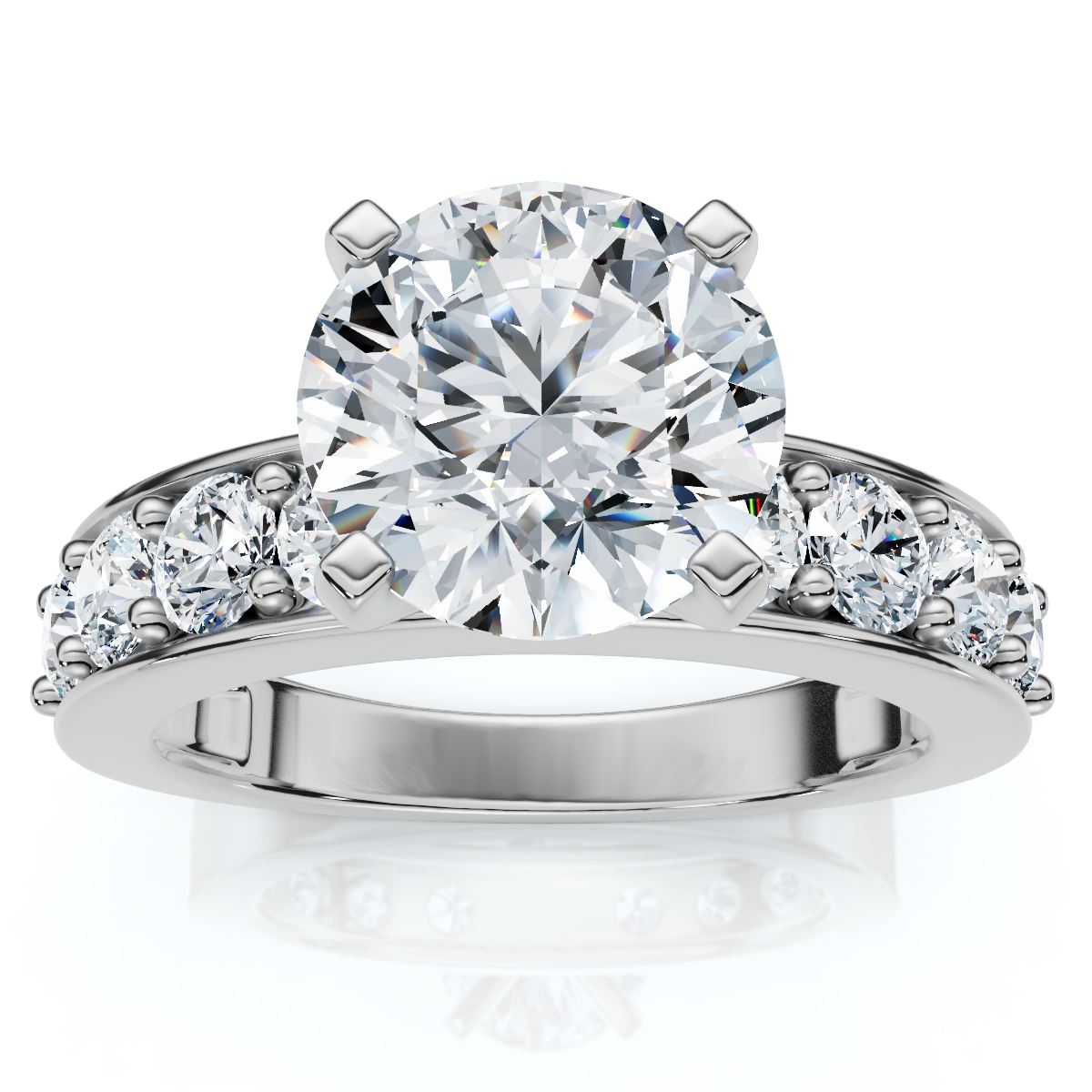 Certified 2.90Ct Round Diamond Engagement Ring 14k Gold or Platinum Lab Grown (F-G, VS)